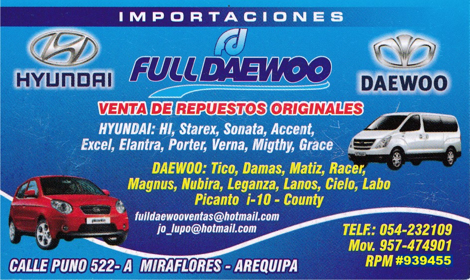 Full Daewoo Arequipa